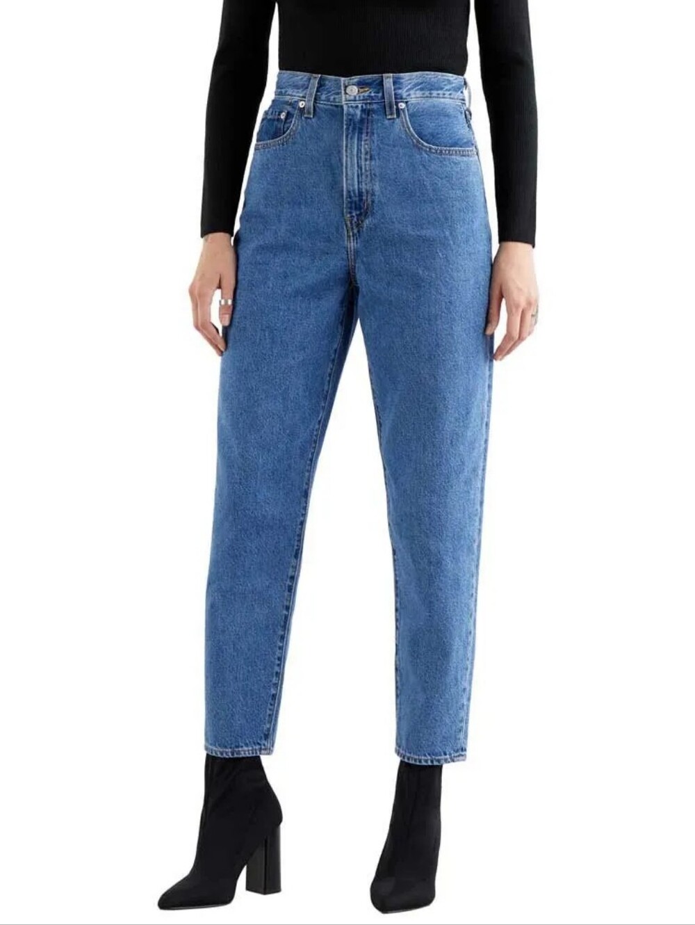 Levi's Premium Loose Fit Taper High Rise Jean in Light-Medium Wash